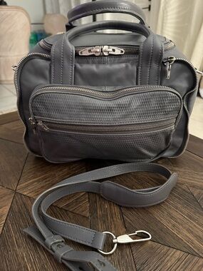 Alexander Wang Eugene Satchel Gray Leather Shoulder Bag Silver Hardware Crossbod